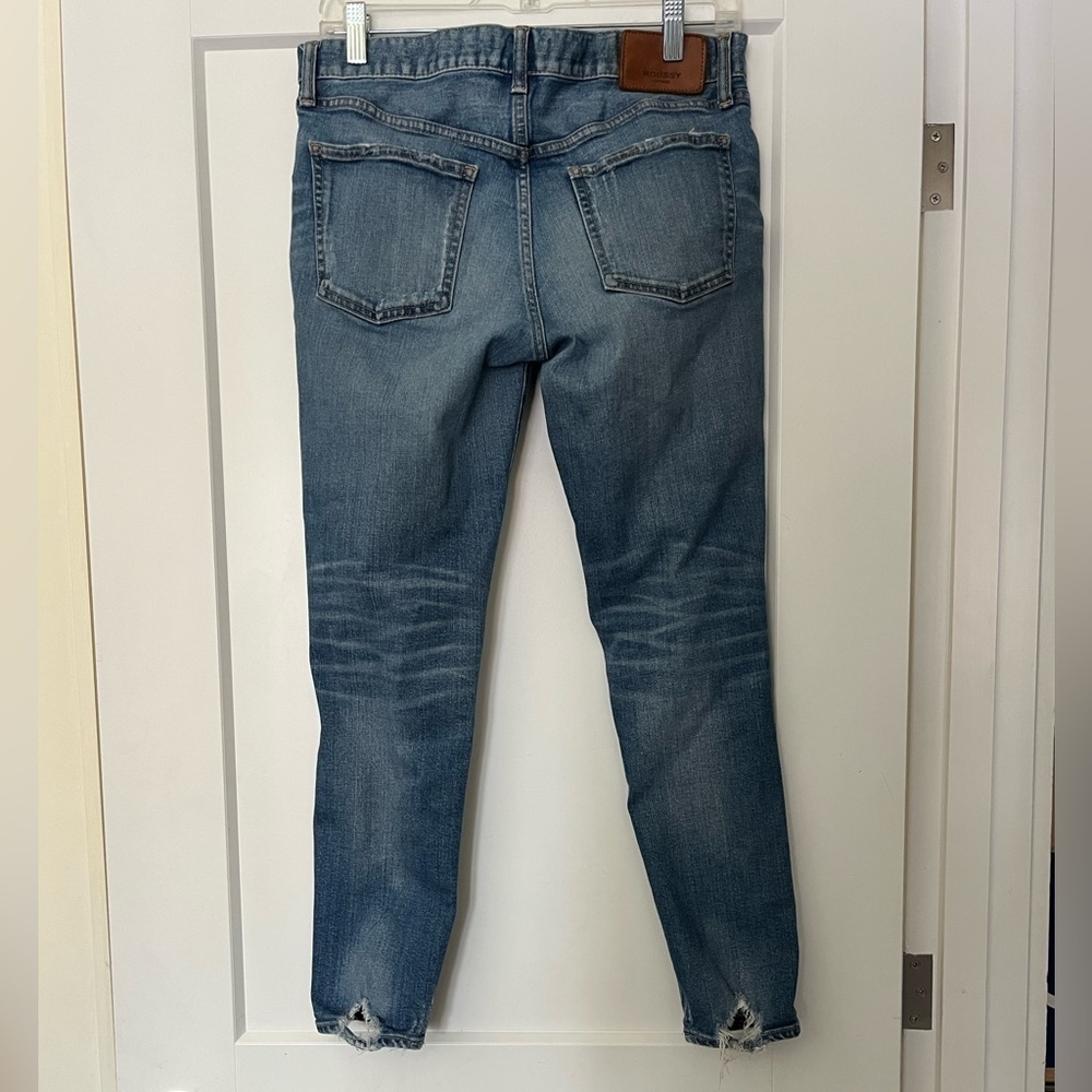Moussy Vintage Distressed Cropped Medium Blue Jeans 29 - Picture 6 of 10